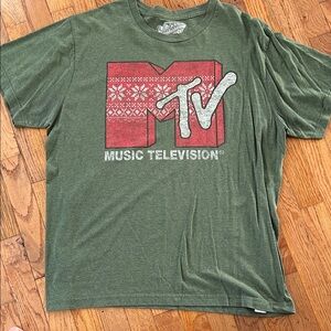 MTV Green and Red Graphic Tee